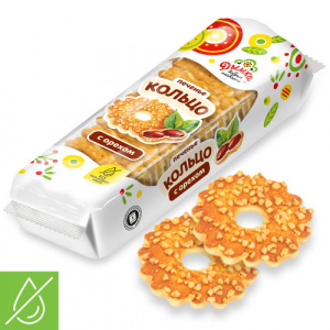 Печенье "Кольцо" с орехом 225г*15, цв.пл. Печенье "Кольцо" с орехом 225г*15, цв.пл.