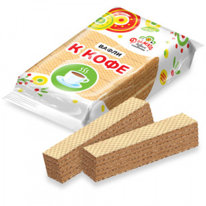 Вафли "К кофе" топленое молоко 200г*33, цв.пл.