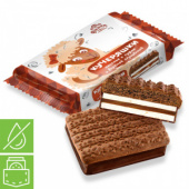 Печенье глазированное "Кучеряшки" суфле-вареная сгущенка 63г*33, цв.пл.