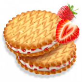 Крекер "Сэндвич Крем-де-Лис" крем клубника со сливками 3,1 кг