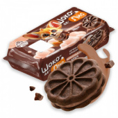 Печенье "Сэндвич Шоко-де-Лис" шоколадный крем 92г*35, шб цв.пл.