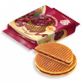 Вафли "Мягкие вафли" с начинкой вишня-черешня 150г*12, шб