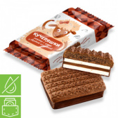 Печенье глазированное "Кучеряшки" суфле-вареная сгущенка 63г*33, цв.пл.